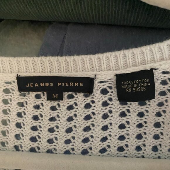 NWOT JEANNE PIERRE SUMMER KNITTED/CROCHETED BREATHABLE SIZE MEDIUM SWEATER - Picture 11 of 11